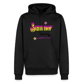 Sommer-Start-Design - Männer Premium Bio Hoodie - Schwarz - Vorne - Nico (187cm)