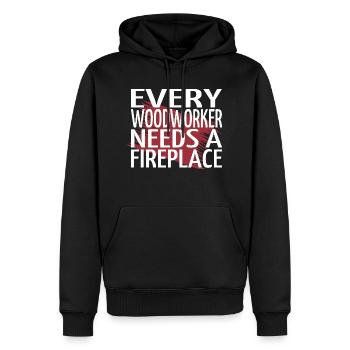 Dictons de tronçonneuse Blagues Union Menuisier Job - Sweat à capuche Premium bio Homme - noir - Devant - Nico (187cm)