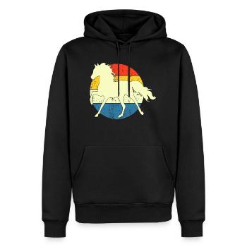 Vintage Retro Horse Sunset For Horse Lovers - Men’s Premium Organic Hoodie - black - Front - Nico (187cm)
