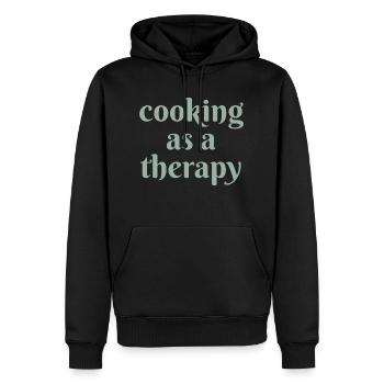 cooking as a therapy Design für Kochfans - Männer Premium Bio Hoodie - Schwarz - Vorne - Nico (187cm)
