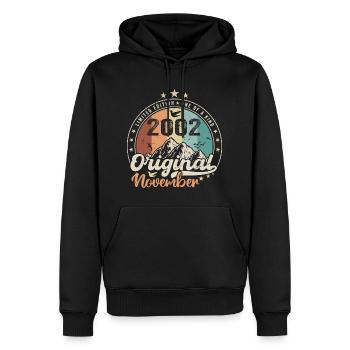 Les Légendes Sont Nées En Novembre 2002 Cadeau - Sweat à capuche Premium bio Homme - noir - Devant - Nico (187cm)