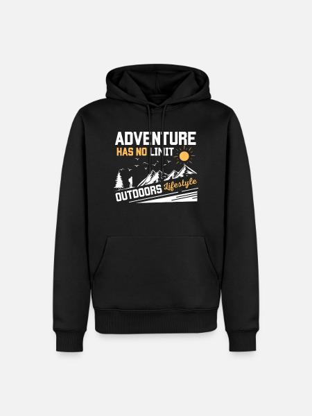 ADVENTURE HAS NO LIMIT 2 - Men’s Premium Organic Hoodie - black