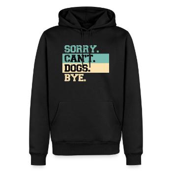 Dogs Lover Vintage Sorry Can't Dogs Bye - Sweat à capuche Premium bio Homme - noir - Devant - Nico (187cm)