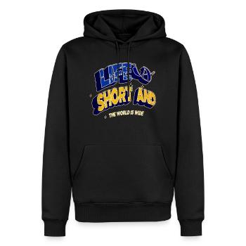 outdoors eiffel tower jokes buy far away countries - Männer Premium Bio Hoodie - Schwarz - Vorne - Nico (187cm)