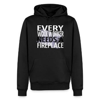 syndicat ébéniste menuisier menuisier - Sweat à capuche Premium bio Homme - noir - Devant - Nico (187cm)