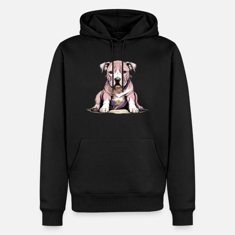 Chiot Pitbul - Sweat à capuche Premium bio Homme - noir