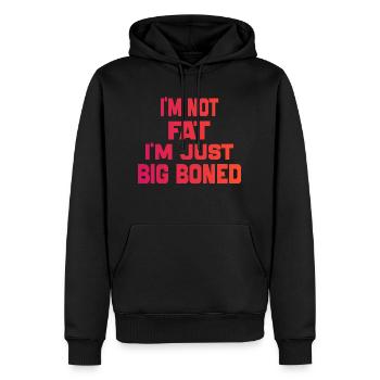 Ich bin nicht fett, ich bin nur dickknochig, lustig Zitat - Männer Premium Bio Hoodie - Schwarz - Vorne - Nico (187cm)
