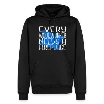 gift funny woodworking daddesign - Männer Premium Bio Hoodie - Schwarz - Vorne - Nico (187cm)