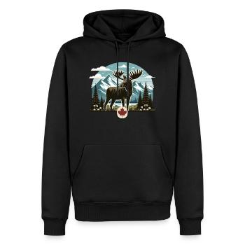 Kanada 18 - Männer Premium Bio Hoodie - Schwarz - Vorne - Nico (187cm)