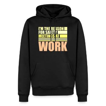 C’est drôle que je sois la raison des réunions de sécurité au travail - Sweat à capuche Premium bio Homme - noir - Devant - Nico (187cm)