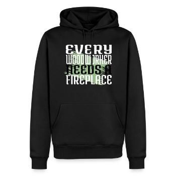 idée présente charpentier drôle arboriculture - Sweat à capuche Premium bio Homme - noir - Devant - Nico (187cm)