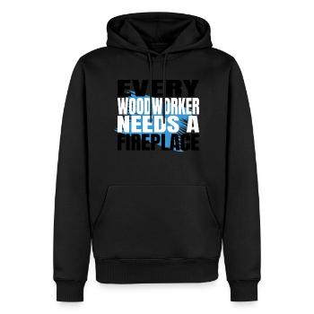 Humour Mason Construction Charpentier - Sweat à capuche Premium bio Homme - noir - Devant - Nico (187cm)