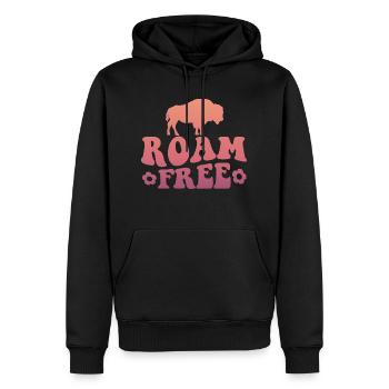 Roam Free Camping - Männer Premium Bio Hoodie - Schwarz - Vorne - Nico (187cm)
