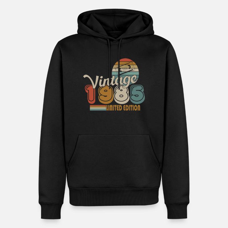 1985 - Sweat à capuche Premium bio Homme - noir