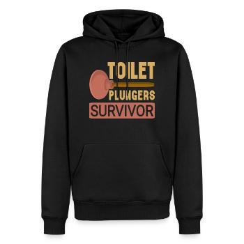 Flacon de toilette de survivant - Sweat à capuche Premium bio Homme - noir - Devant - Nico (187cm)
