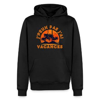 Vacances d'été - Sweat à capuche Premium bio Homme - noir - Devant - Nico (187cm)