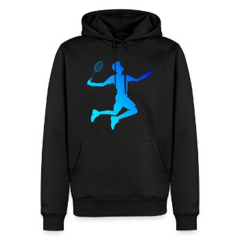 Badminton Players Badminton Women Men Squash - Men’s Premium Organic Hoodie - black - Front - Nico (187cm)