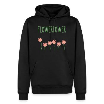Le pouvoir des fleurs - Sweat à capuche Premium bio Homme - noir - Devant - Nico (187cm)