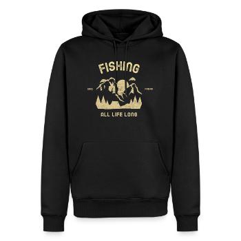 Fishing All Life Long - Men’s Premium Organic Hoodie - black - Front - Nico (187cm)