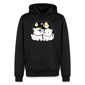 Dog Korean - Japanese Style 13 - Men’s Premium Organic Hoodie - black - Front - Nico (187cm)