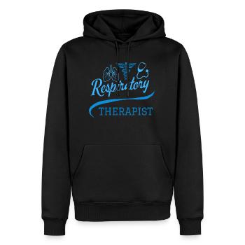 Inhalothérapeute Bleu Médecine Symboles - Sweat à capuche Premium bio Homme - noir - Devant - Nico (187cm)