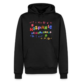 Quartier hispanique - Sweat à capuche Premium bio Homme - noir - Devant - Nico (187cm)