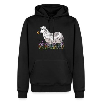 Mouton - Sweat à capuche Premium bio Homme - noir - Devant - Nico (187cm)
