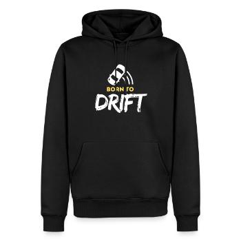 Geboren, um sich treiben zu lassen - Männer Premium Bio Hoodie - Schwarz - Vorne - Nico (187cm)