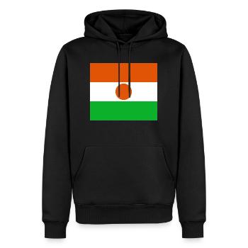 Niger - Sweat à capuche Premium bio Homme - noir - Devant - Nico (187cm)