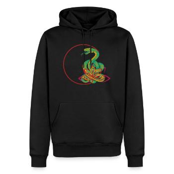 Serpent de vie - Sweat à capuche Premium bio Homme - noir - Devant - Nico (187cm)