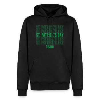 Team Saint-Patrick St Patrick Fête Des Patricks - Sweat à capuche Premium bio Homme - noir - Devant - Nico (187cm)