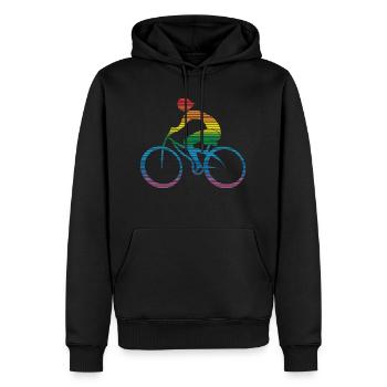 Cycliste - Sweat à capuche Premium bio Homme - noir - Devant - Nico (187cm)