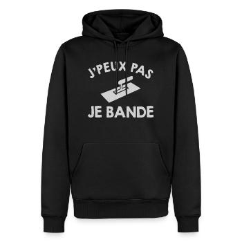 Plaquiste Humour Métier Cadeau Papa Super Plaquist - Sweat à capuche Premium bio Homme - noir - Devant - Nico (187cm)