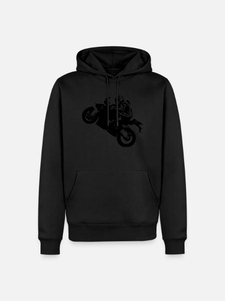 Wheelie - Männer Premium Bio Hoodie - Schwarz