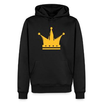 krönchen - Männer Premium Bio Hoodie - Schwarz - Vorne - Nico (187cm)
