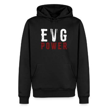 evg power - Sweat à capuche Premium bio Homme - noir - Devant - Nico (187cm)