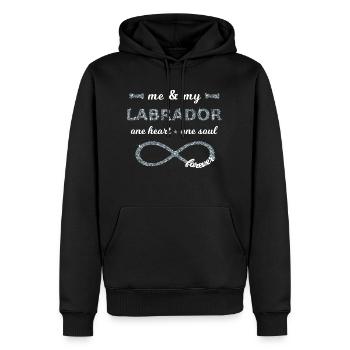Me & my Labrador Hundeliebhaber Infinity Glitzer 8 - Männer Premium Bio Hoodie - Schwarz - Vorne - Nico (187cm)