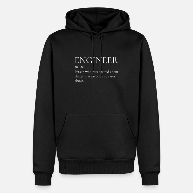 Engineer definition technician gift - Men’s Premium Organic Hoodie - black