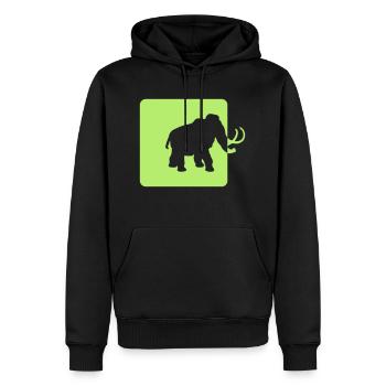 logo de l'âge de glace de mammouth - Sweat à capuche Premium bio Homme - noir - Devant - Nico (187cm)