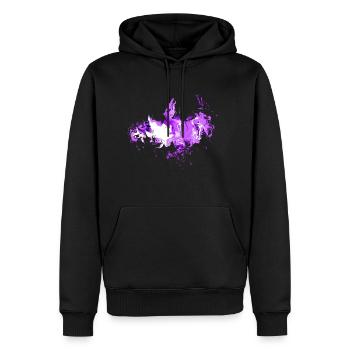 Dragon Fantasy Violet - Sweat à capuche Premium bio Homme - noir - Devant - Nico (187cm)