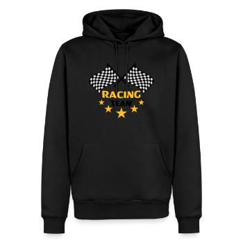 racing_team - Sweat à capuche Premium bio Homme - noir - Devant - Nico (187cm)