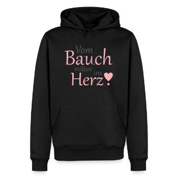 Baby Kind Spruch Kinder Bauch Herz Geschenkidee - Männer Premium Bio Hoodie - Schwarz - Vorne - Nico (187cm)