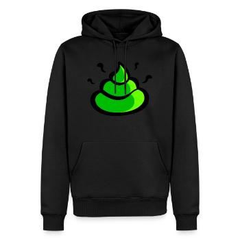 emoji caca vert - Sweat à capuche Premium bio Homme - noir - Devant - Nico (187cm)