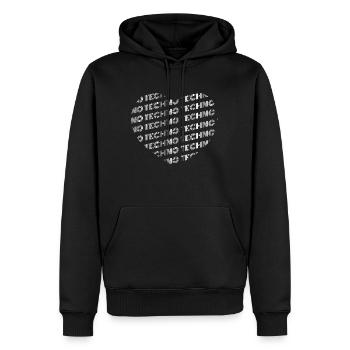 Techno Herz Festival Shirt - Männer Premium Bio Hoodie - Schwarz - Vorne - Nico (187cm)