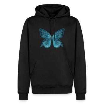 Schmetterlingsflügel, Elfe, Fee, Schmetterling - Männer Premium Bio Hoodie - Schwarz - Vorne - Nico (187cm)