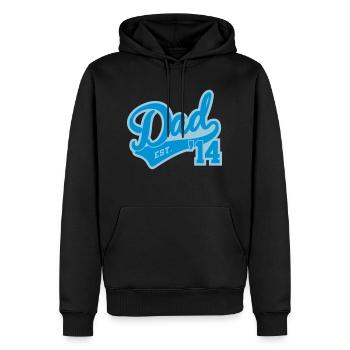 Dad Est. 2014 - Sweat à capuche Premium bio Homme - noir - Devant - Nico (187cm)
