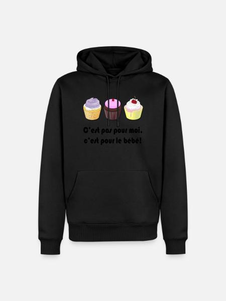 pour le bébé - Sweat à capuche Premium bio Homme - noir