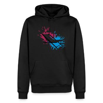 strandstuhl farbe spritzer tropfen klecks liegestu - Männer Premium Bio Hoodie - Schwarz - Vorne - Nico (187cm)