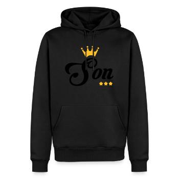 Fils / Fille / Petit-Fils / Petite-Fille - Sweat à capuche Premium bio Homme - noir - Devant - Nico (187cm)