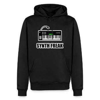 Synth Freak Keyboarder Musiker Music Design - Männer Premium Bio Hoodie - Schwarz - Vorne - Nico (187cm)